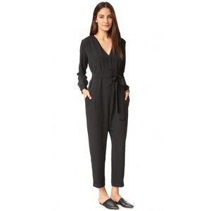 NWT Hatch The Emmanuelle Maternity Jumpsuit P V-Neck Crepe Black